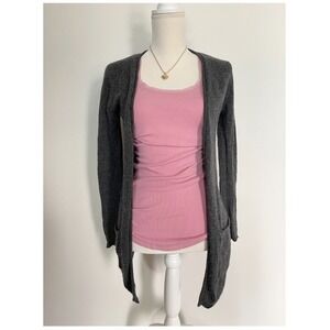 Philosophy Womens Gray Open 100% Cashmere Cardigan Sweater Everyday Casual Small